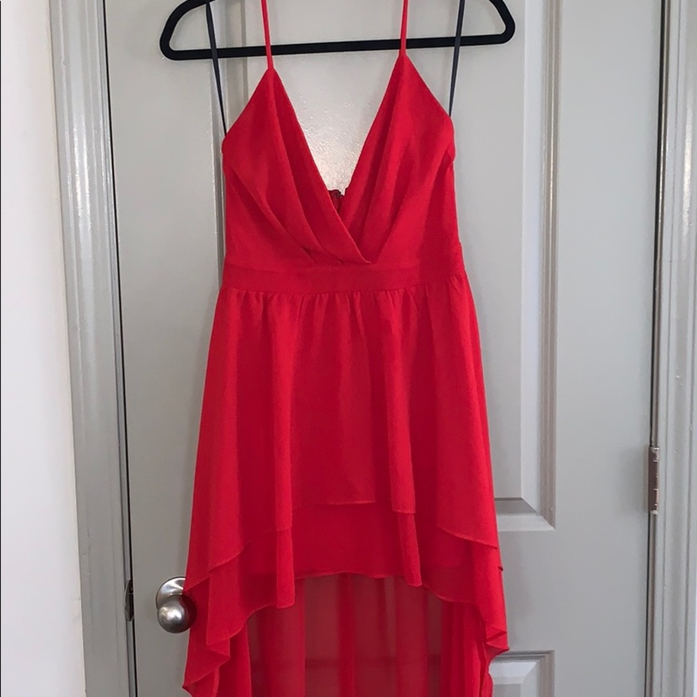 Red Asymmetrical Dress